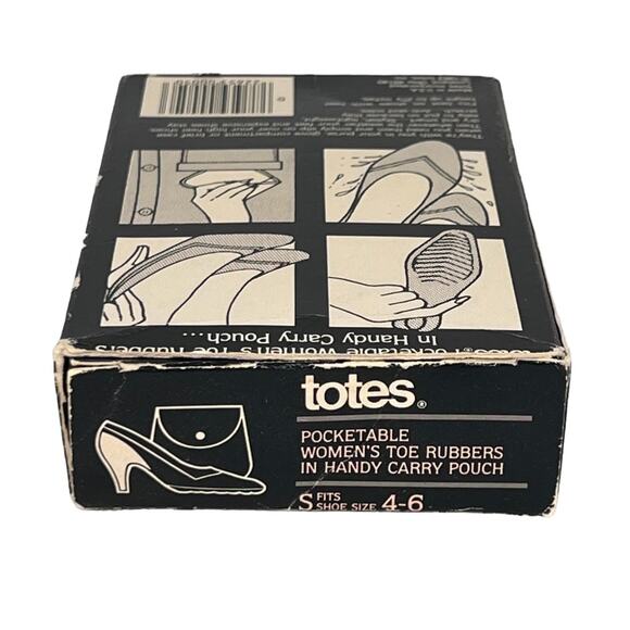 Totes Pocketable Toe Rubbers Vintage 80s Shoe Protectors Pumps Heels Size Small - Picture 3 of 5